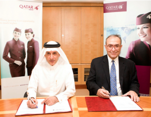 Unterzeichnung Zusammenarbeit von Qatar Airways und der Carnegie Mellon University Foto: QA